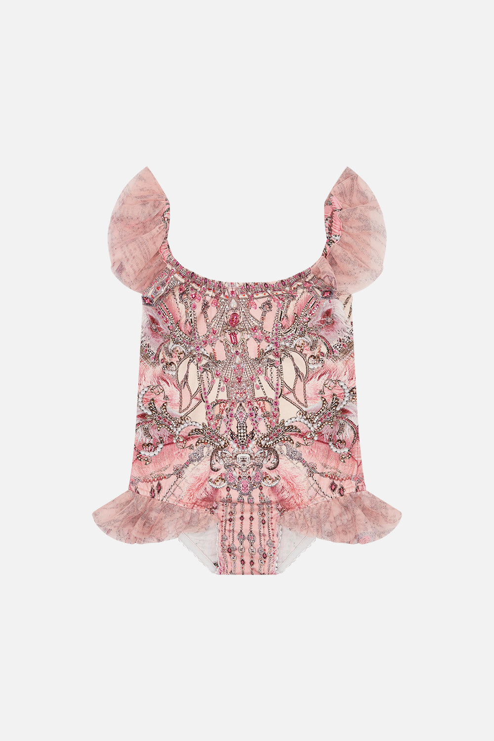 Kids Tulle Frill Bodysuit 4-10 Starship Sistas print by CAMILLA