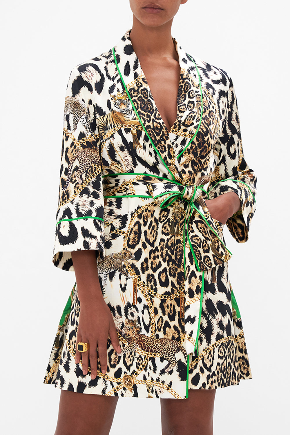 ROLL COLLAR PAJAMA JACKET ROLE CALL