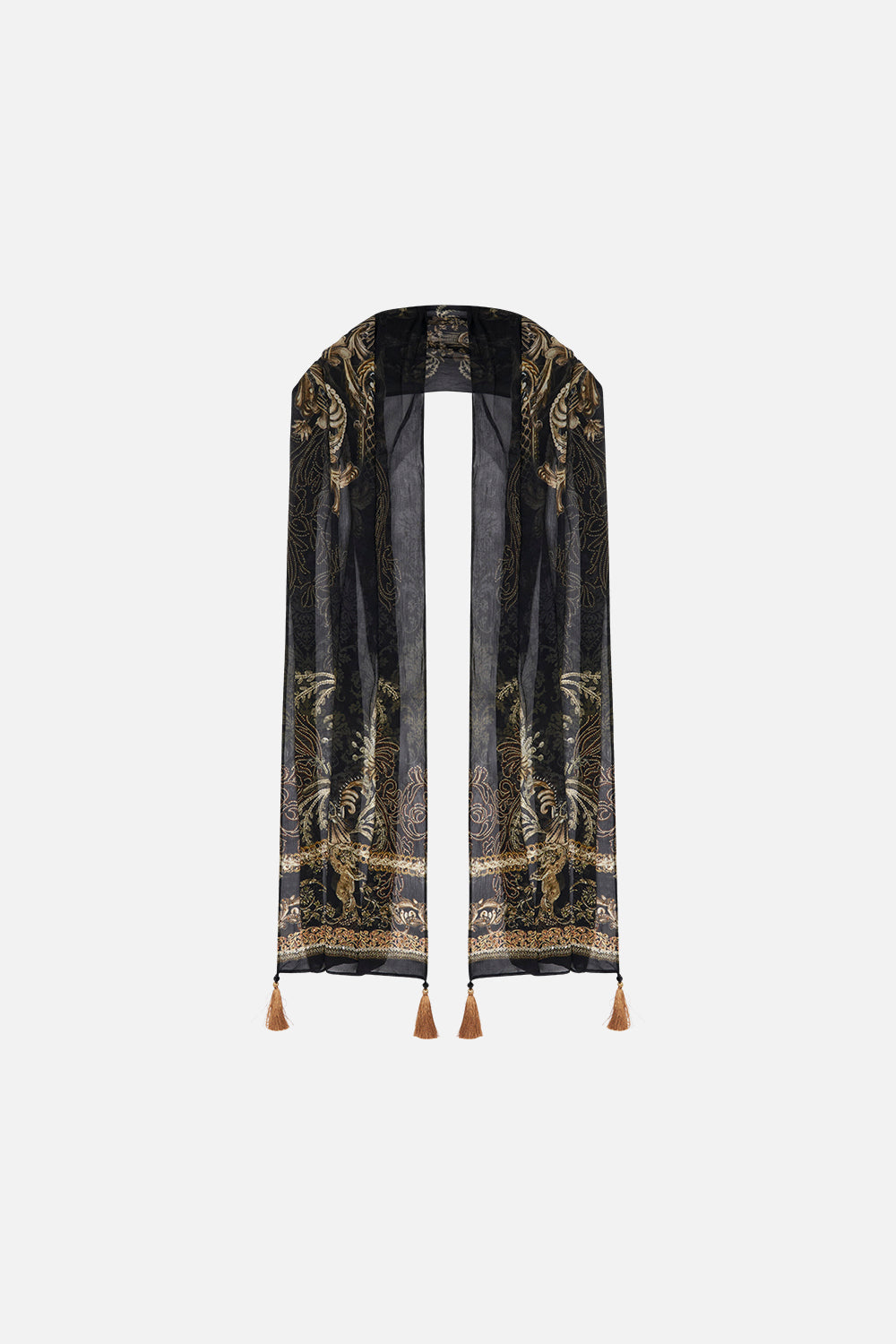 Long Scarf The Night Is Noir print by CAMILLA