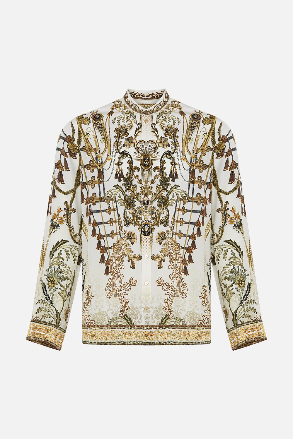 Long Sleeve Mandarin Collar Shirt Road To Richesse print by CAMILLA
