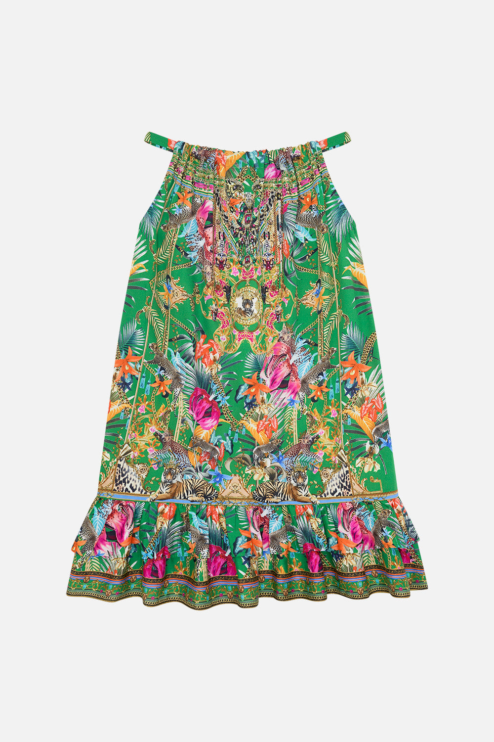 Kids Frill Hem Tiered Dress 12-14 Curious And Curiouser print by CAMILLA