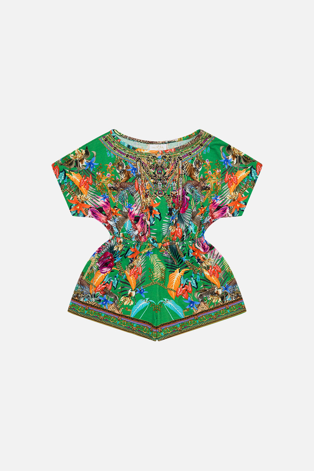 Kids Dolman Sleeve Romper 12-14 Curious And Curiouser print by CAMILLA