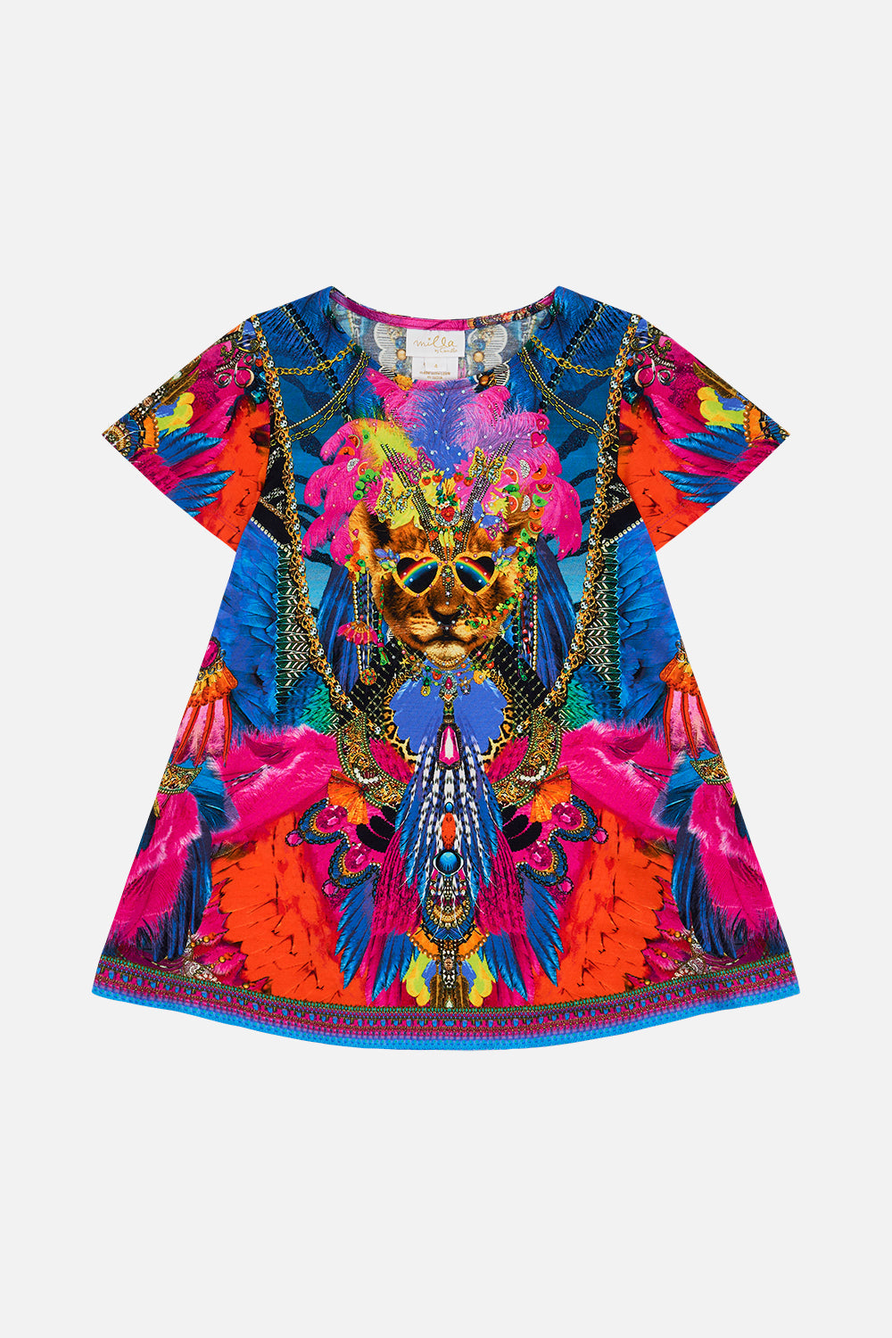 Kids T-Shirt Dress With Flare Hem 4-10 Dancing With Destiny print by CAMILLA