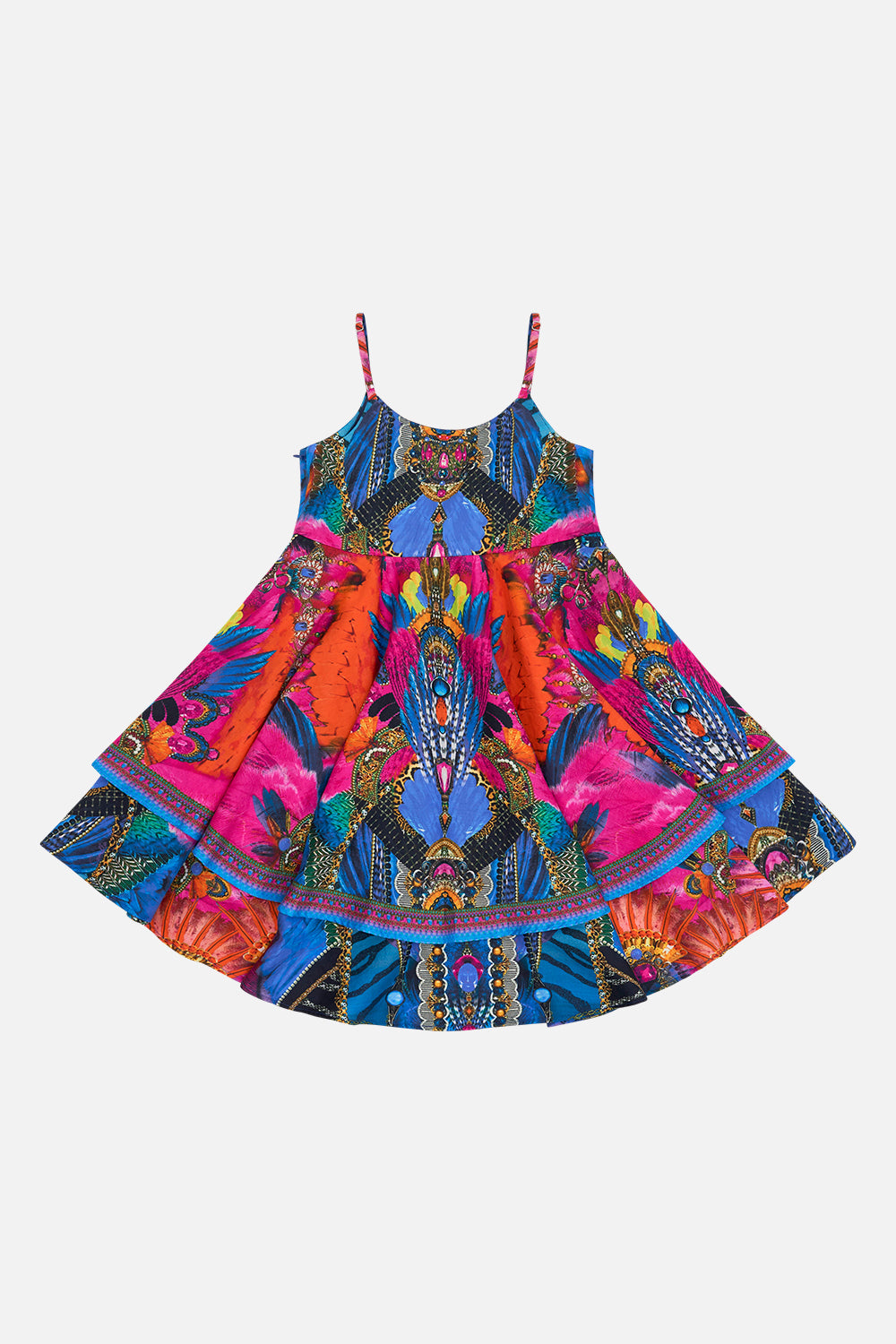 KIDS ROUND NECK TIERED DRESS  4-10 DANCING WITH DESTINY