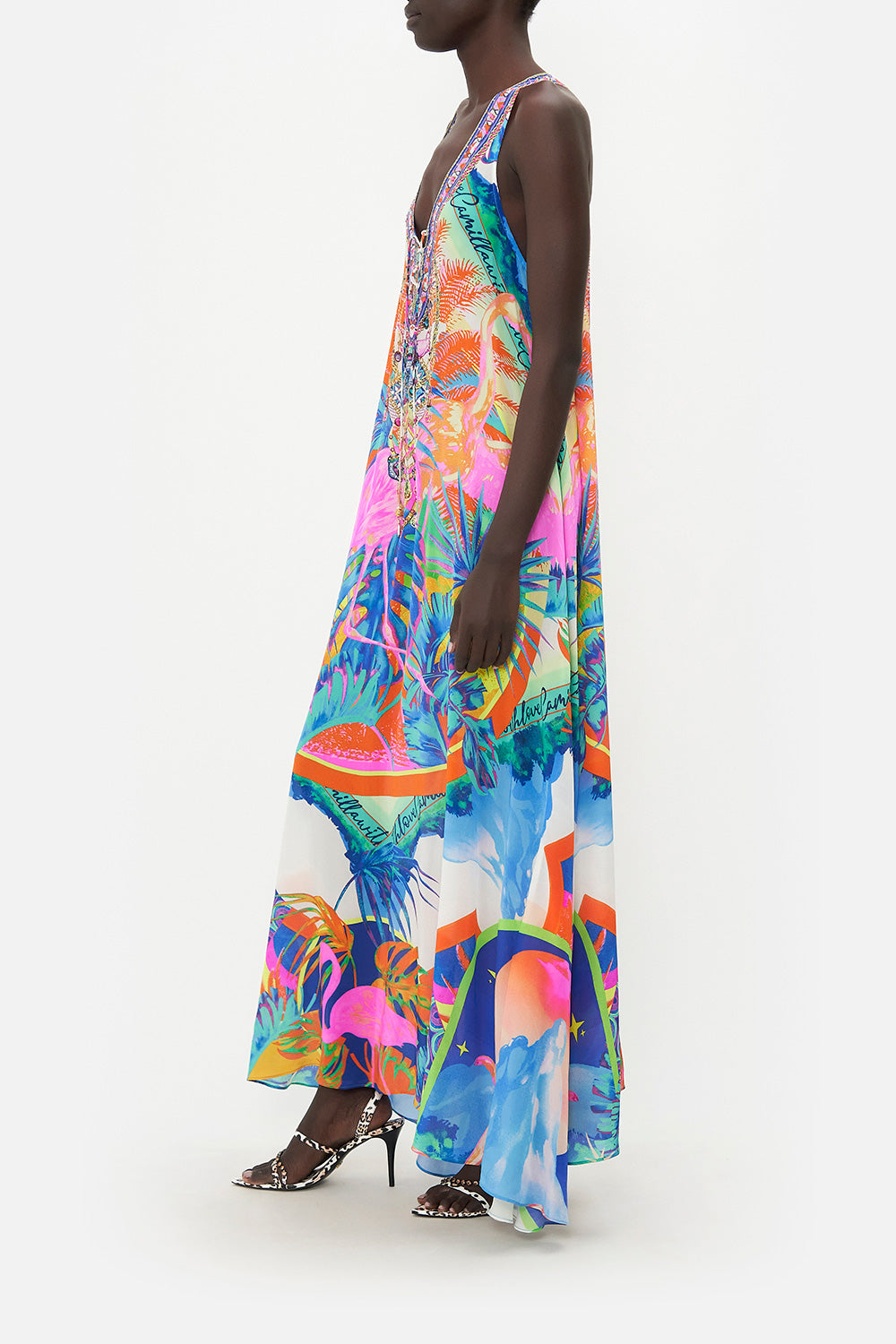 LACE UP RACER BACK DRESS FLAMENCO FLAMINGO