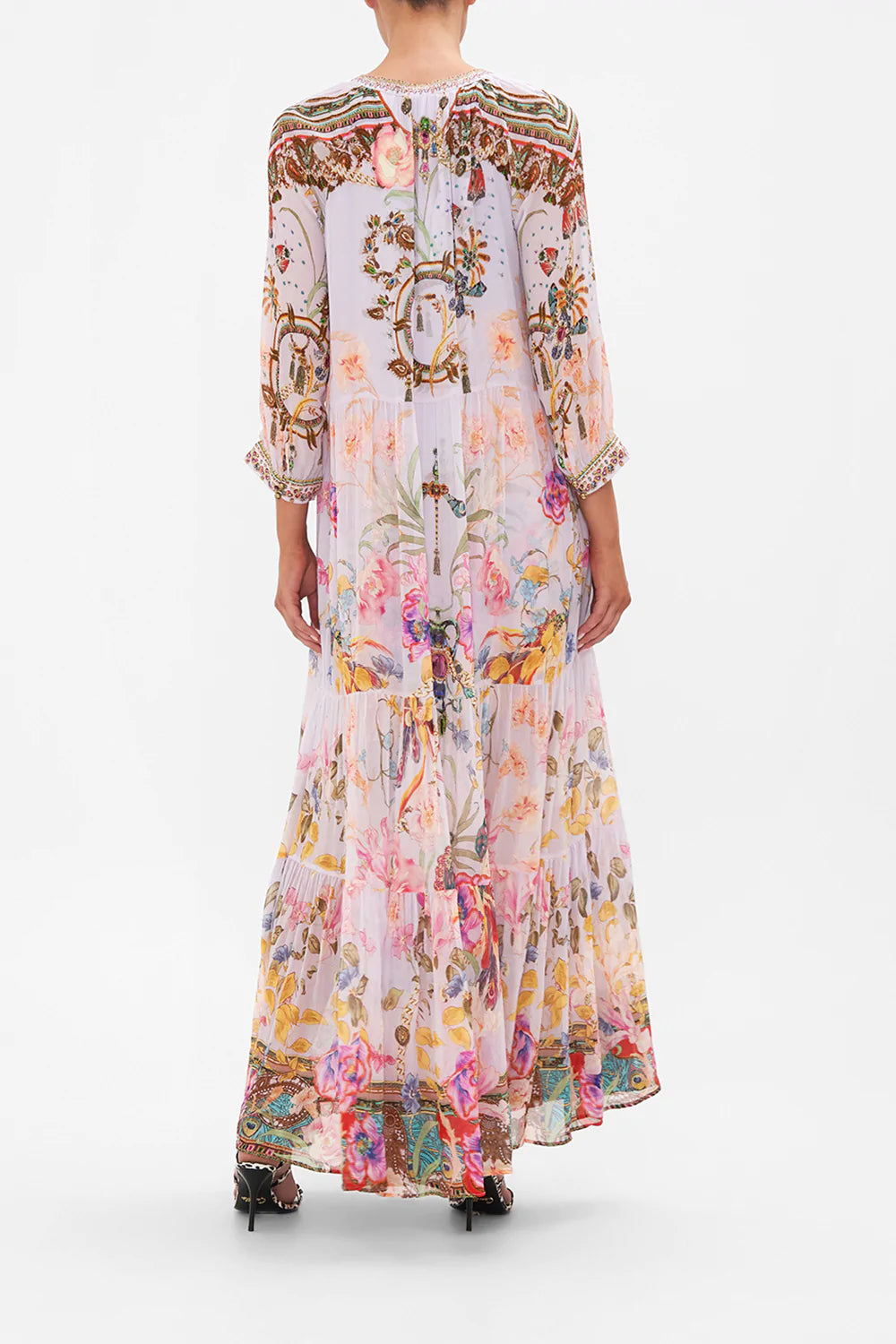 LONG GATHERED PANEL DRESS NATURES KALEIDOSCOPE