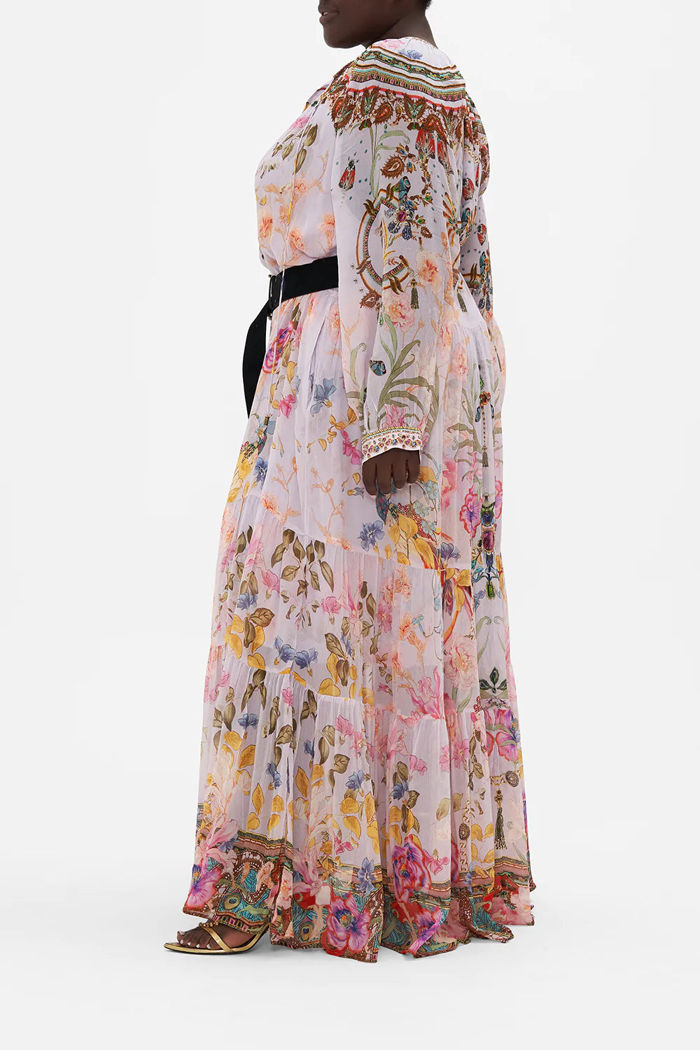 LONG GATHERED PANEL DRESS NATURES KALEIDOSCOPE