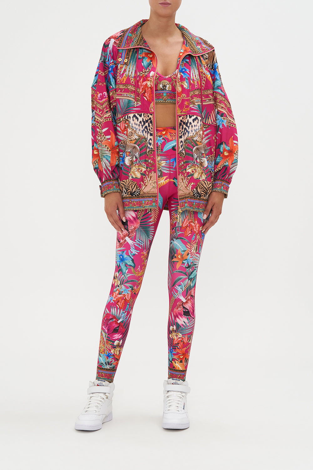 Oversized Zip Front Jacket Gaias Girl print by CAMILLA