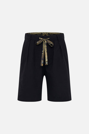 Pleated Short The Night Is Noir print by CAMILLA