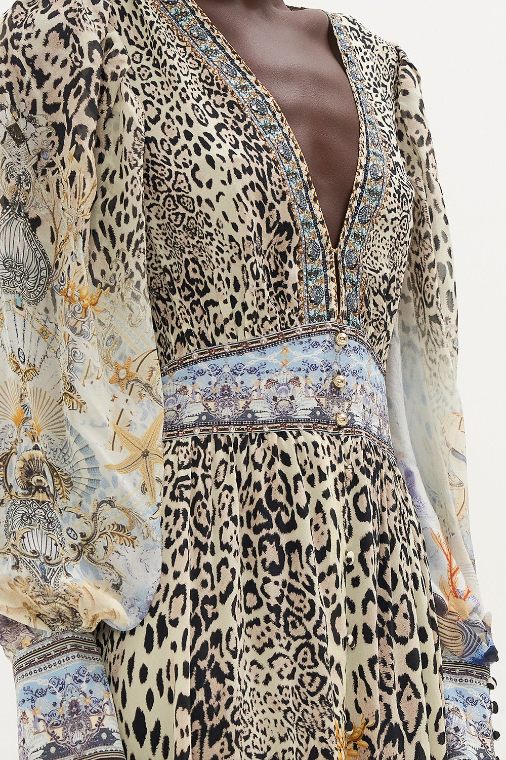 LONG BUTTON FRONT DRESS SEAHORSE SONNET