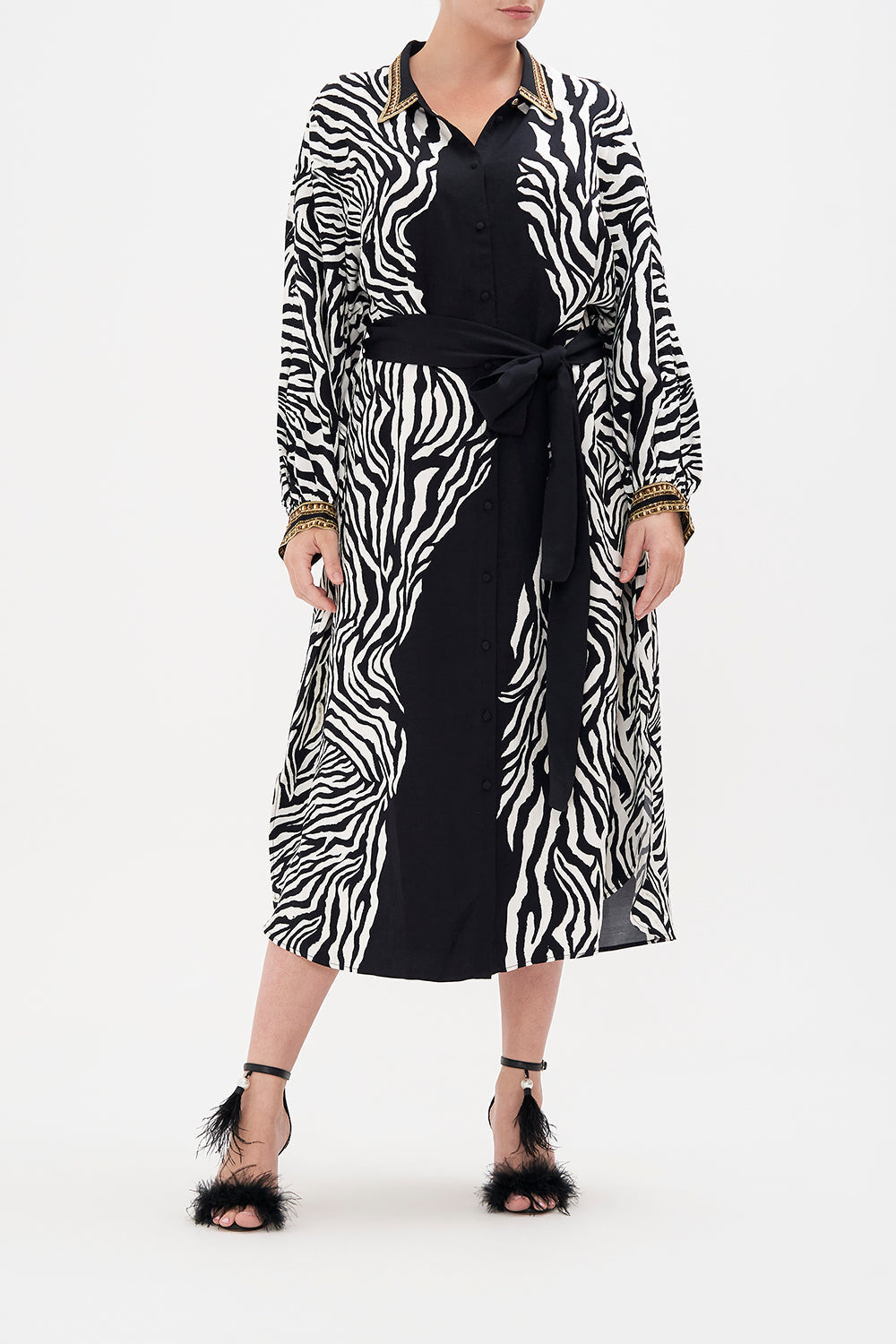 HIGH LOW MIDI SHIRT DRESS EARN YOUR STRIPES