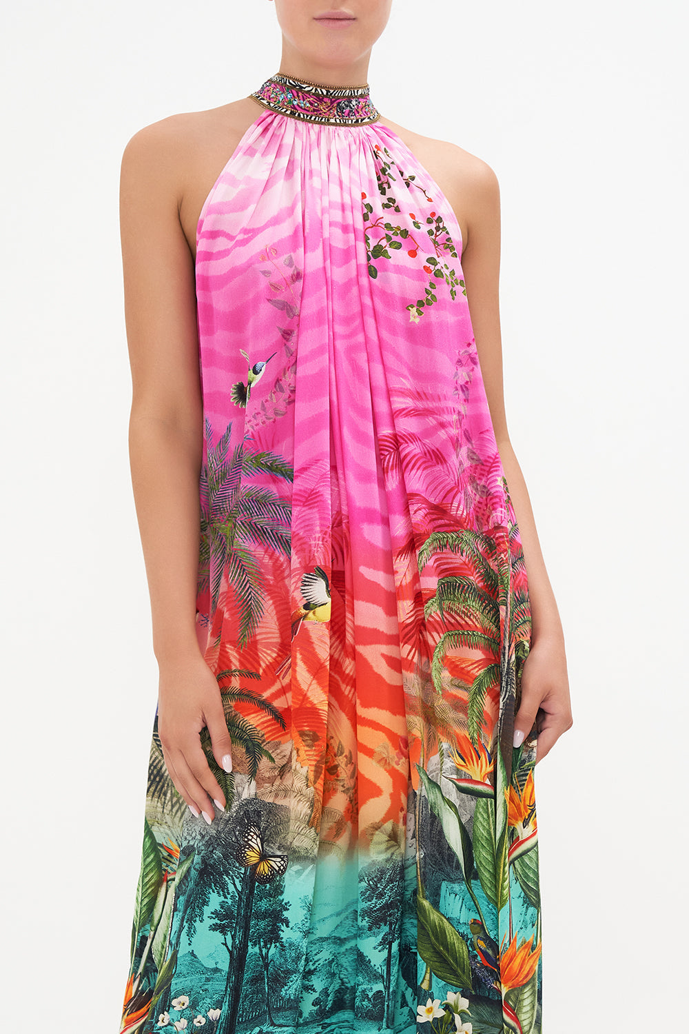 TIE NECK LONG DRESS UNTAMED RUNAWAY