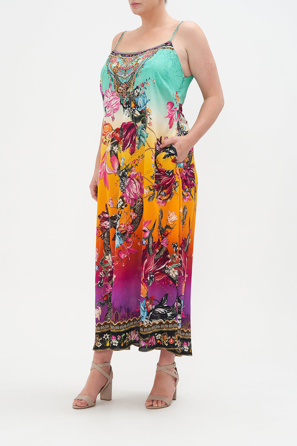 LONG PANEL SLIP DRESS VIPER ROOM