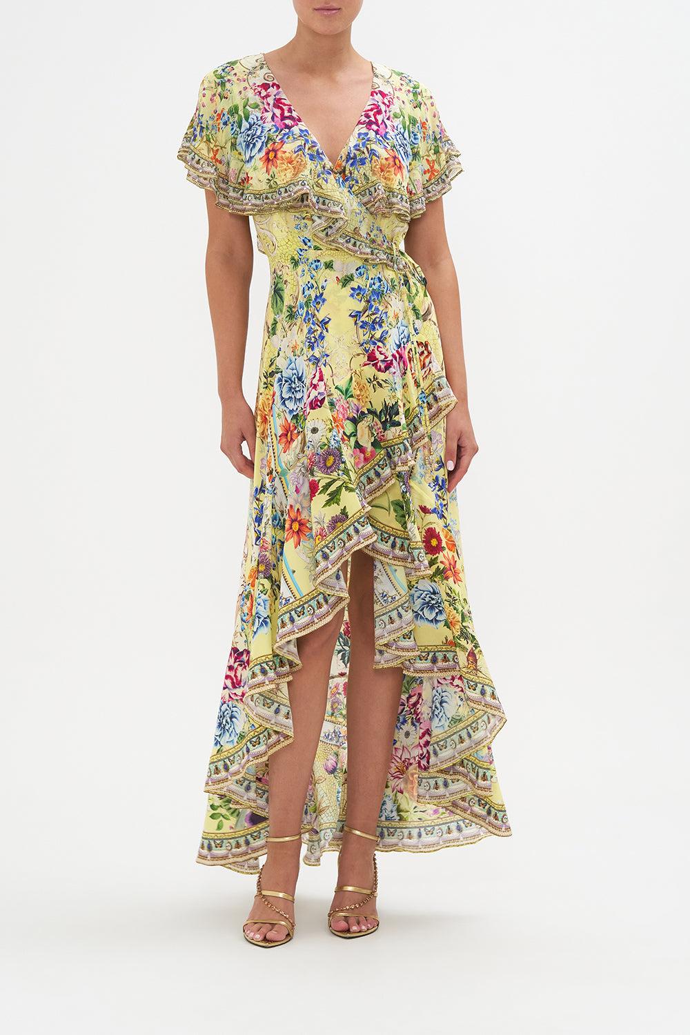 FRILL SLEEVE LONG DRESS BIRDS AND THE BEES