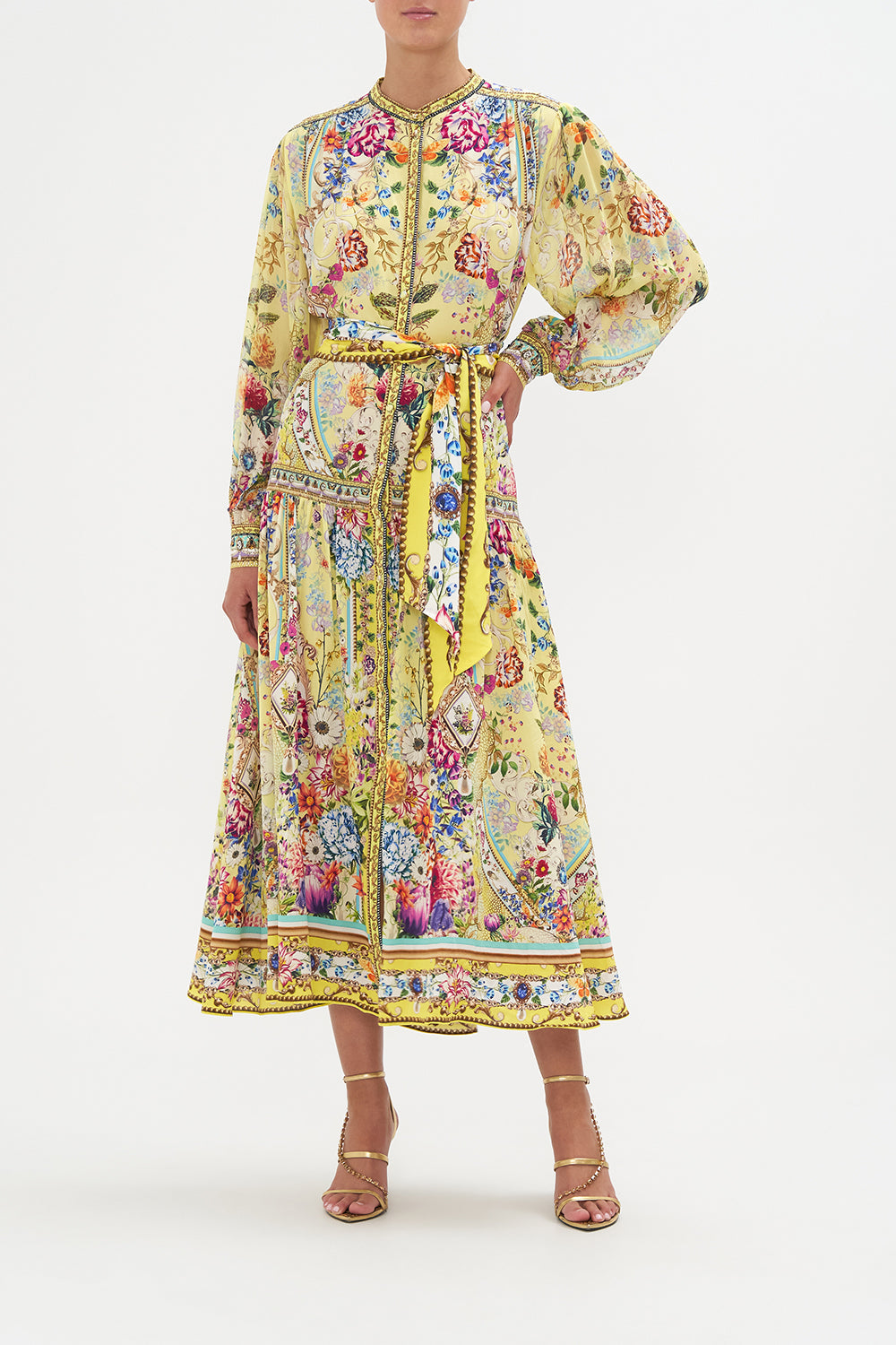 BUTTON THROUGH DRESS WITH YOKE BIRDS AND THE BEES