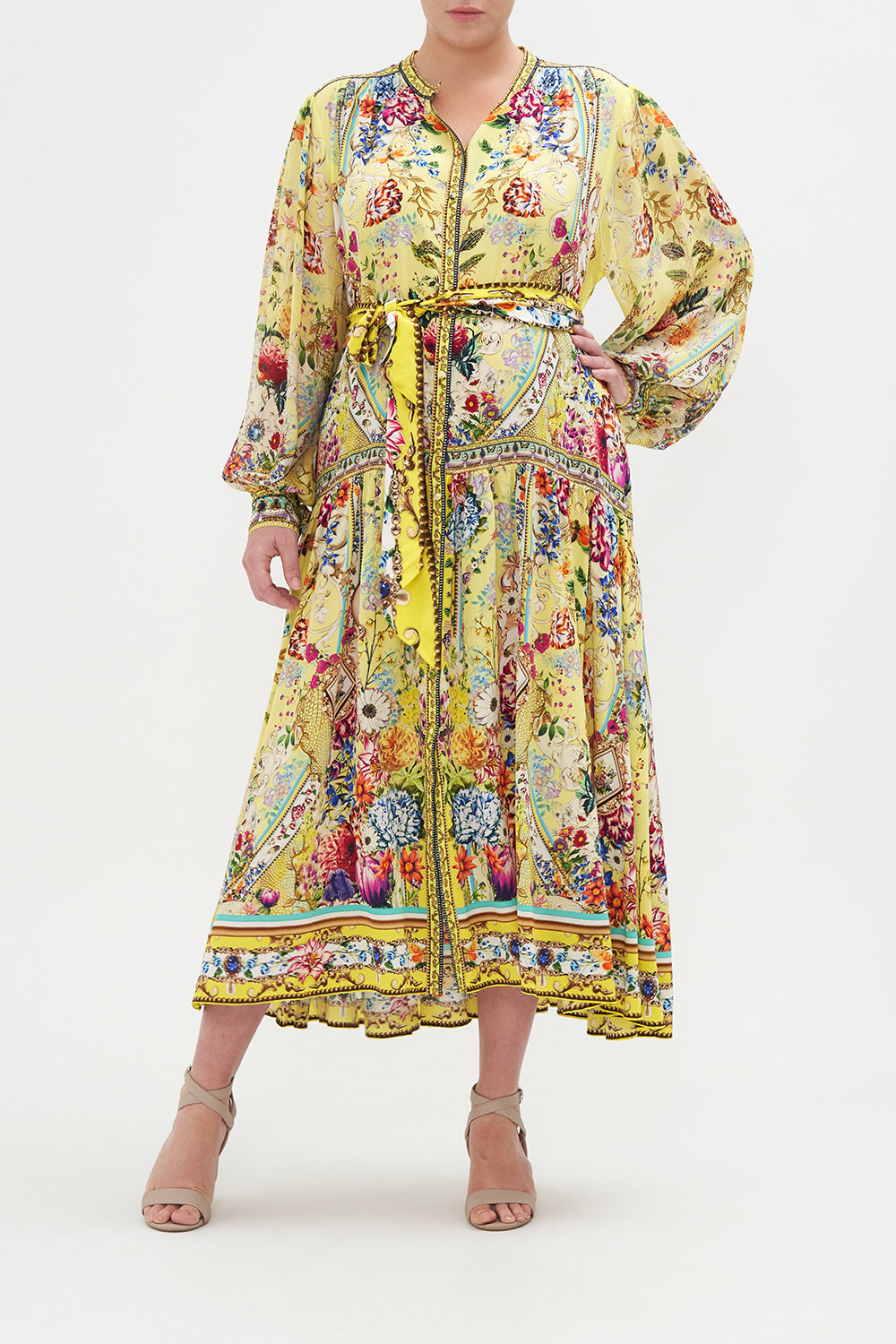 BUTTON THROUGH DRESS WITH YOKE BIRDS AND THE BEES