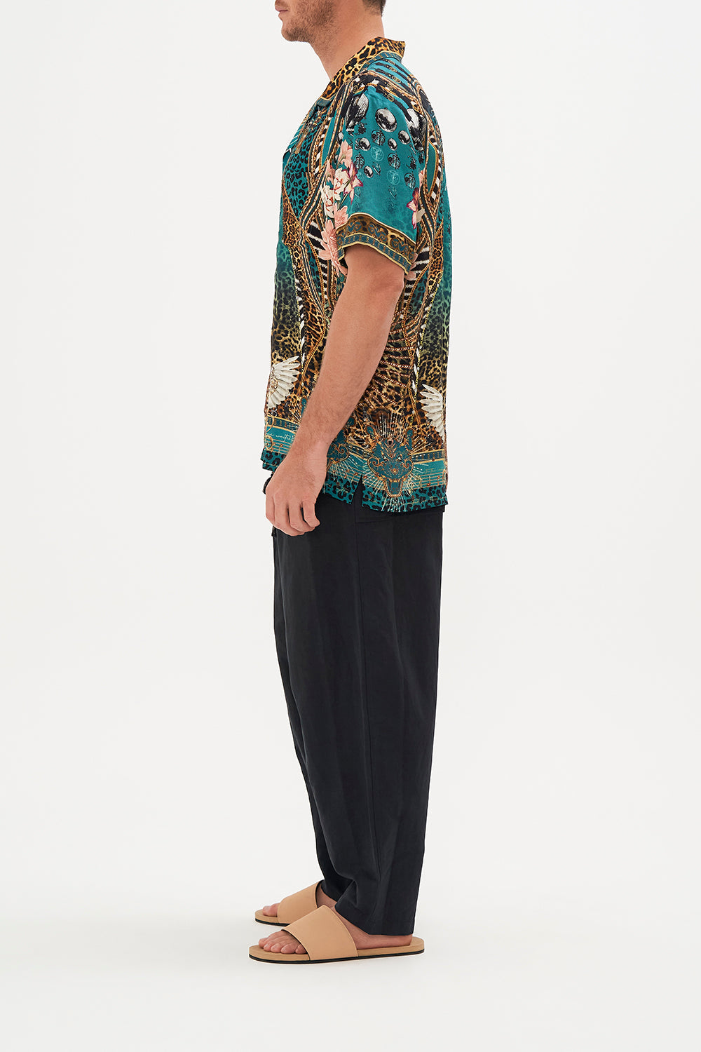 SHORT SLEEVE CAMP COLLARED SHIRT TIGER PANTS