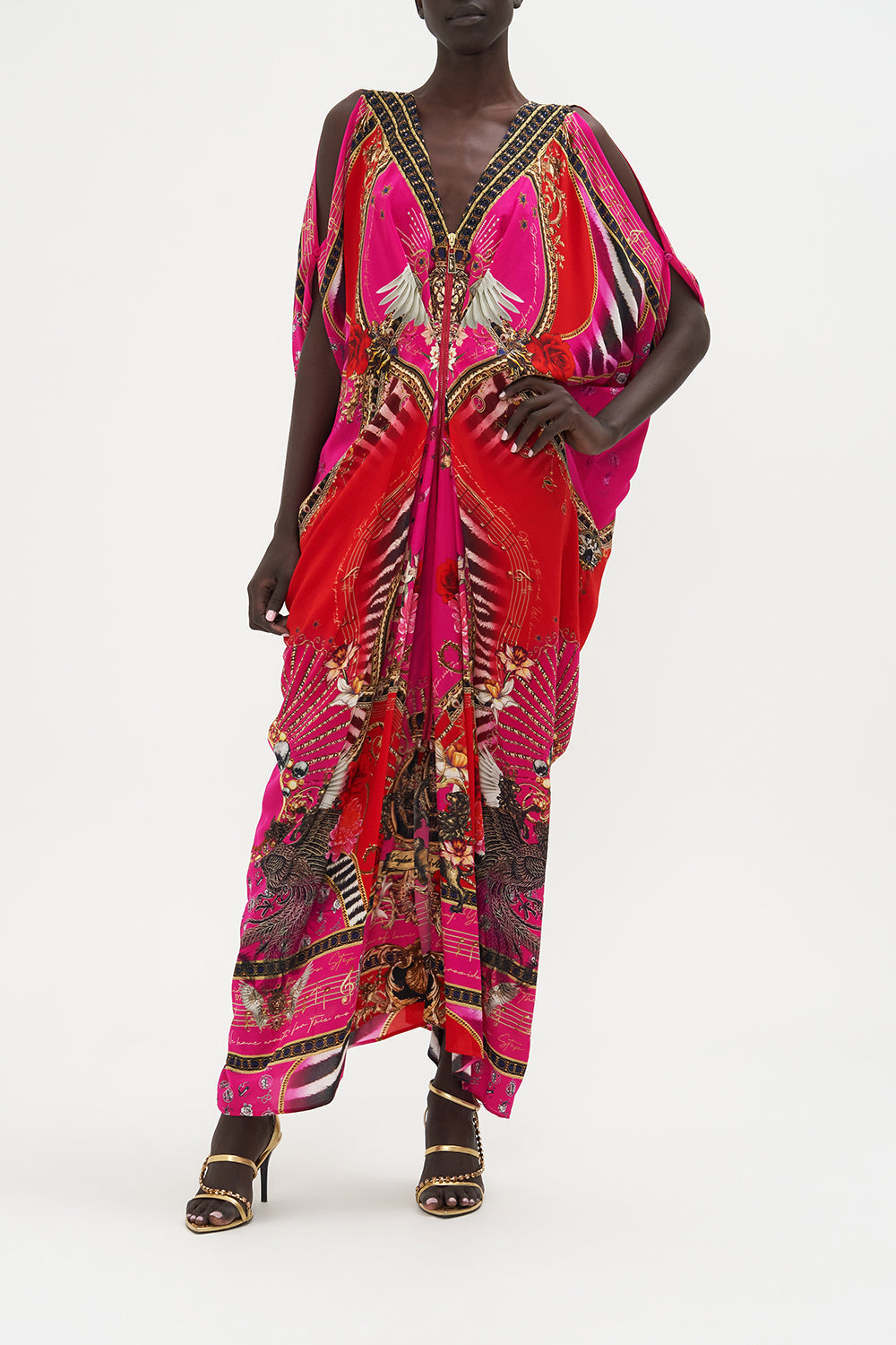 LONG DRAPE DRESS WITH ZIP FRONT WHAT HAPPENS ON TOUR