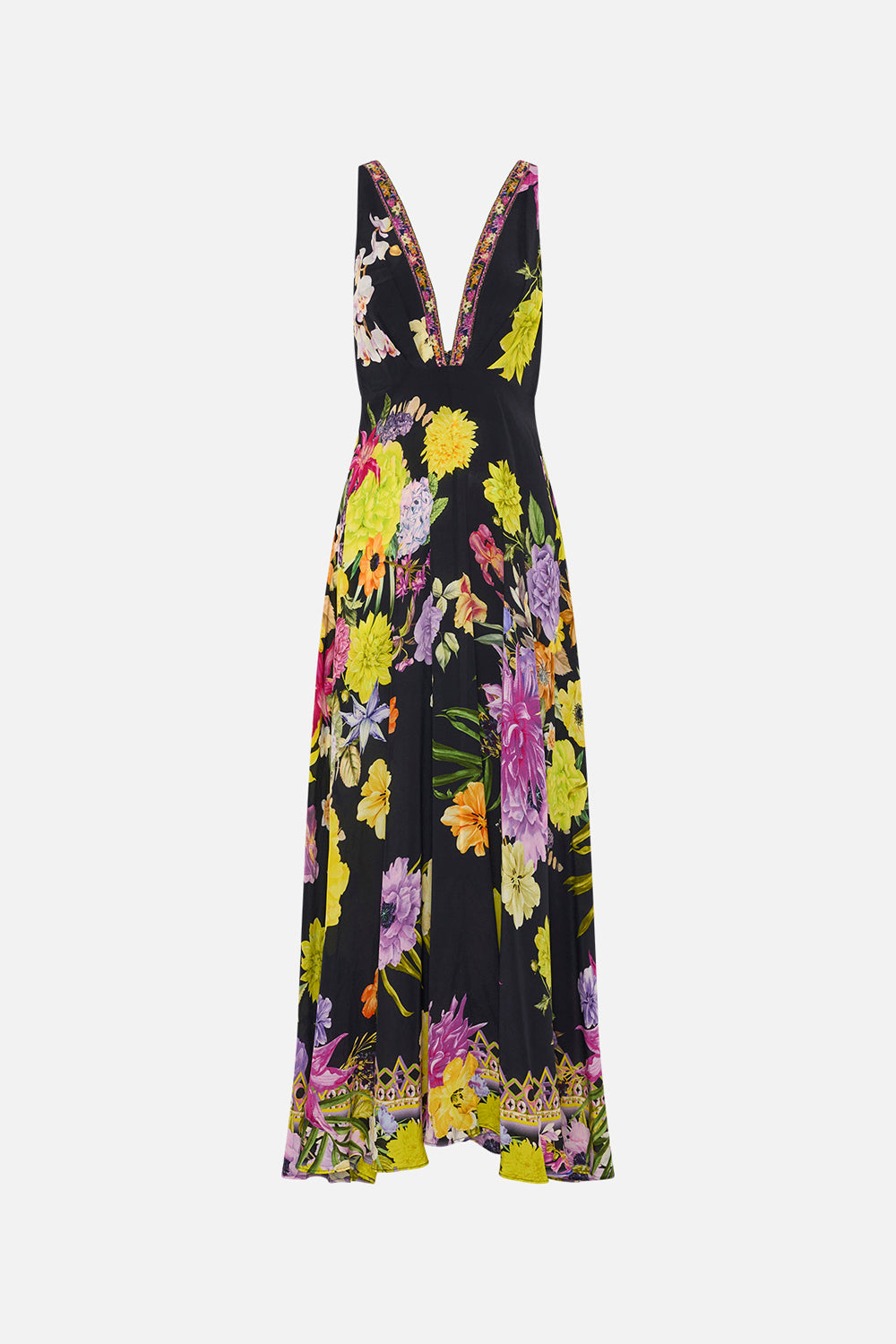 PLUNGE NECK MAXI DRESS PEACE BE WITH YOU