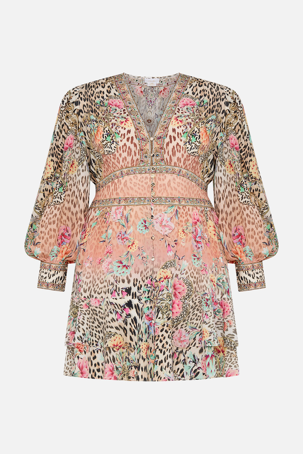 CAMILLA plus size leopard print dress in Queen Atlantis print