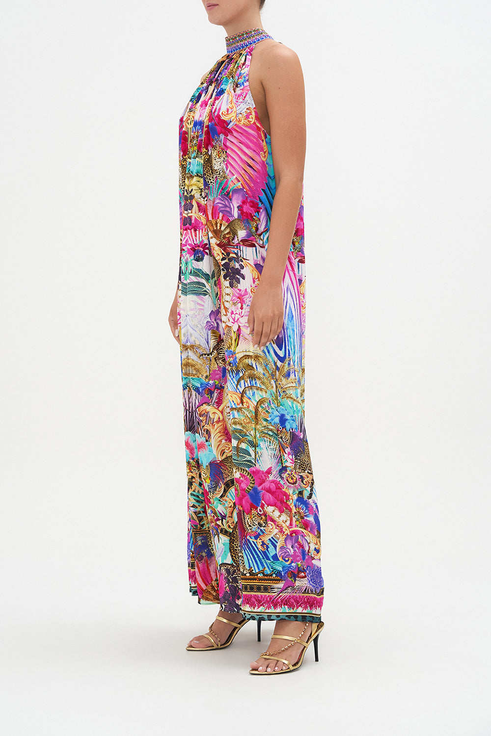 TIE NECK LONG DRESS MERRY GO ROUND