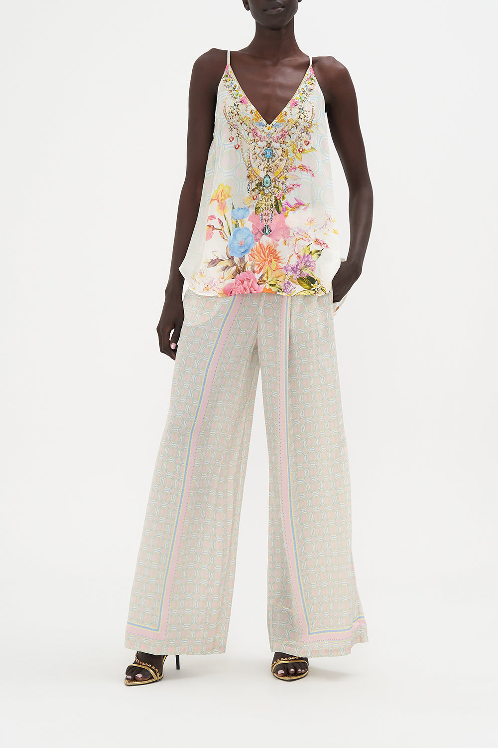 V Neck Cami Sunlight Symphony print by CAMILLA