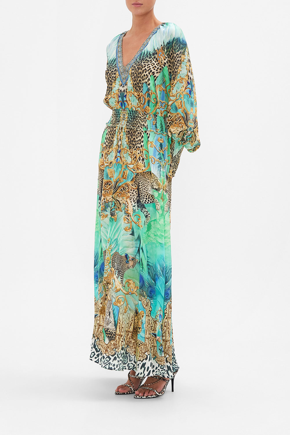 DRESS WITH SHIRRED WAIST AND CUFF LAY OF THE LAND