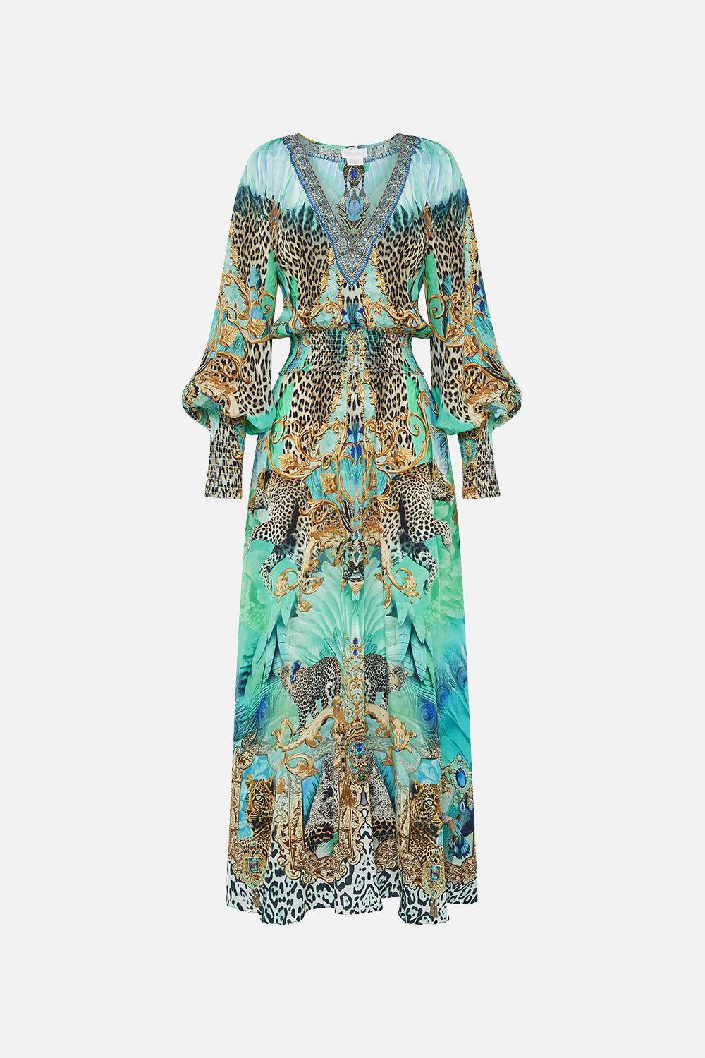 DRESS WITH SHIRRED WAIST AND CUFF LAY OF THE LAND