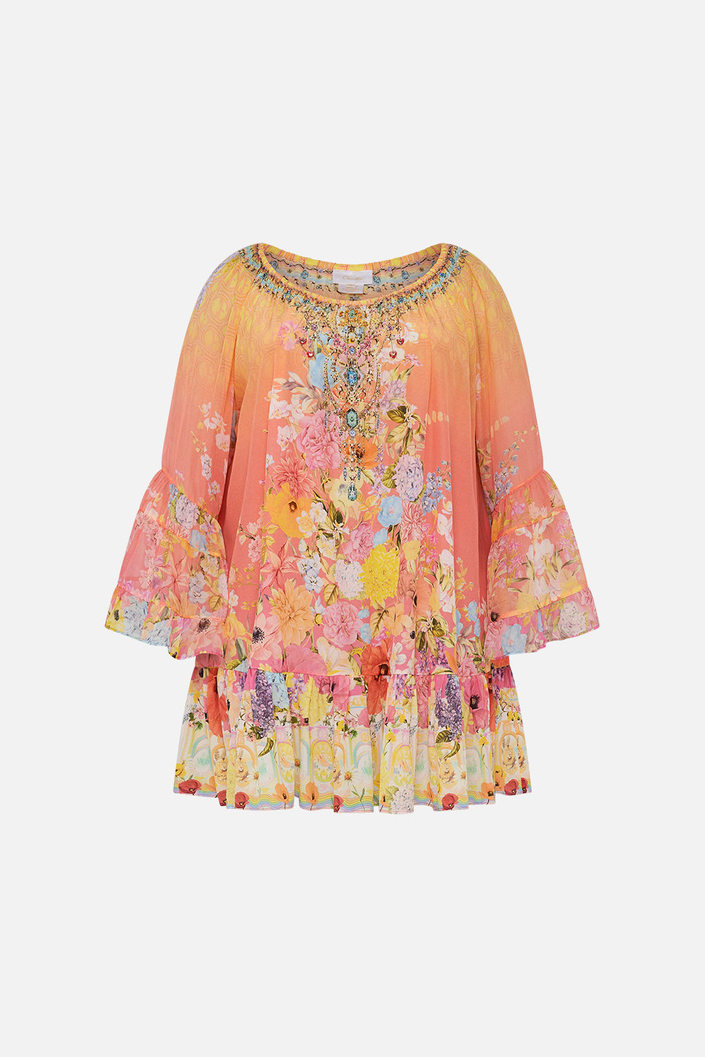 A LINE FRILL DRESS SOLAR FLARE