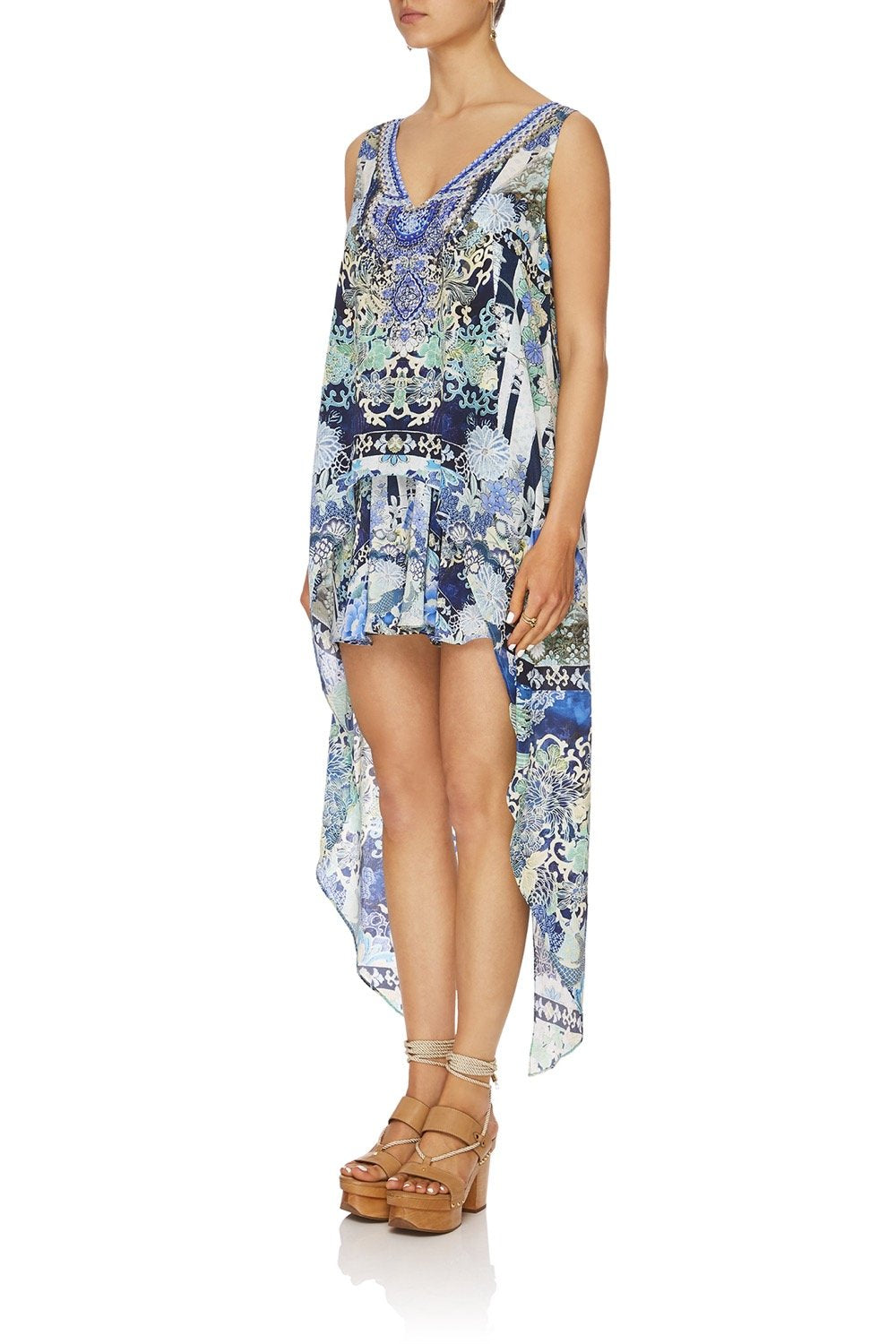 HIGH LOW CROSS BACK TOP CLOUD DANCER