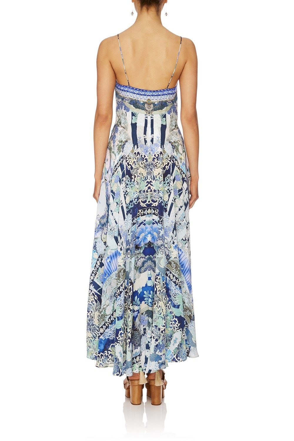 LONG DRESS WITH TIE FRONT CLOUD DANCER