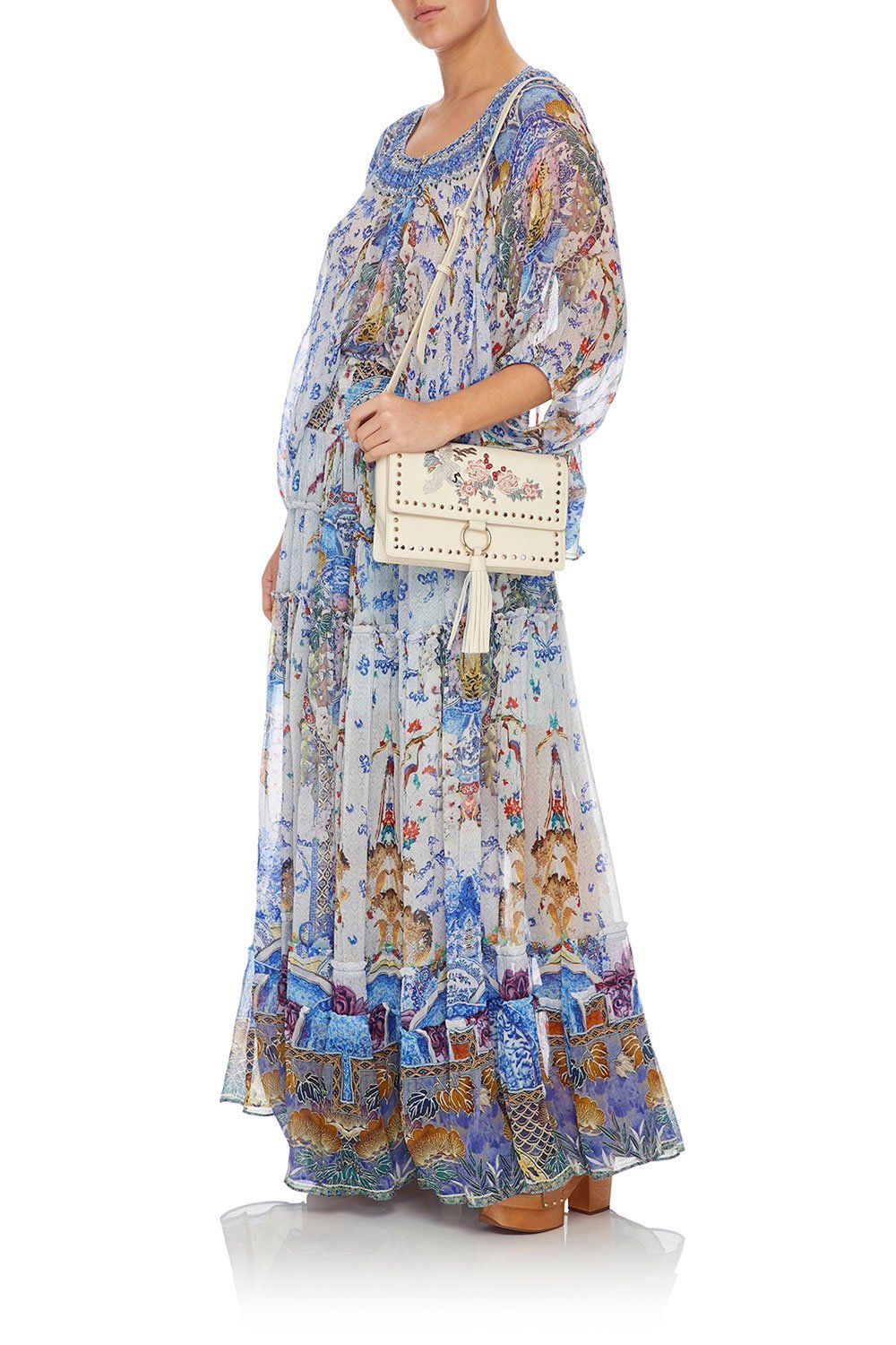 CONVERTABLE LEATHER C-B BAG ECRU