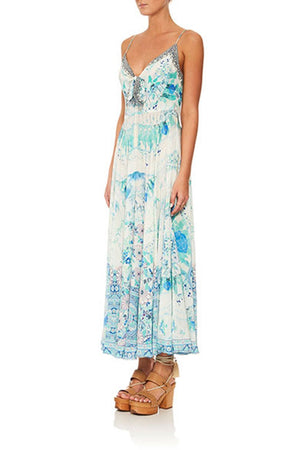 LONG DRESS WITH TIE FRONT HEAD IN THE CLOUDS