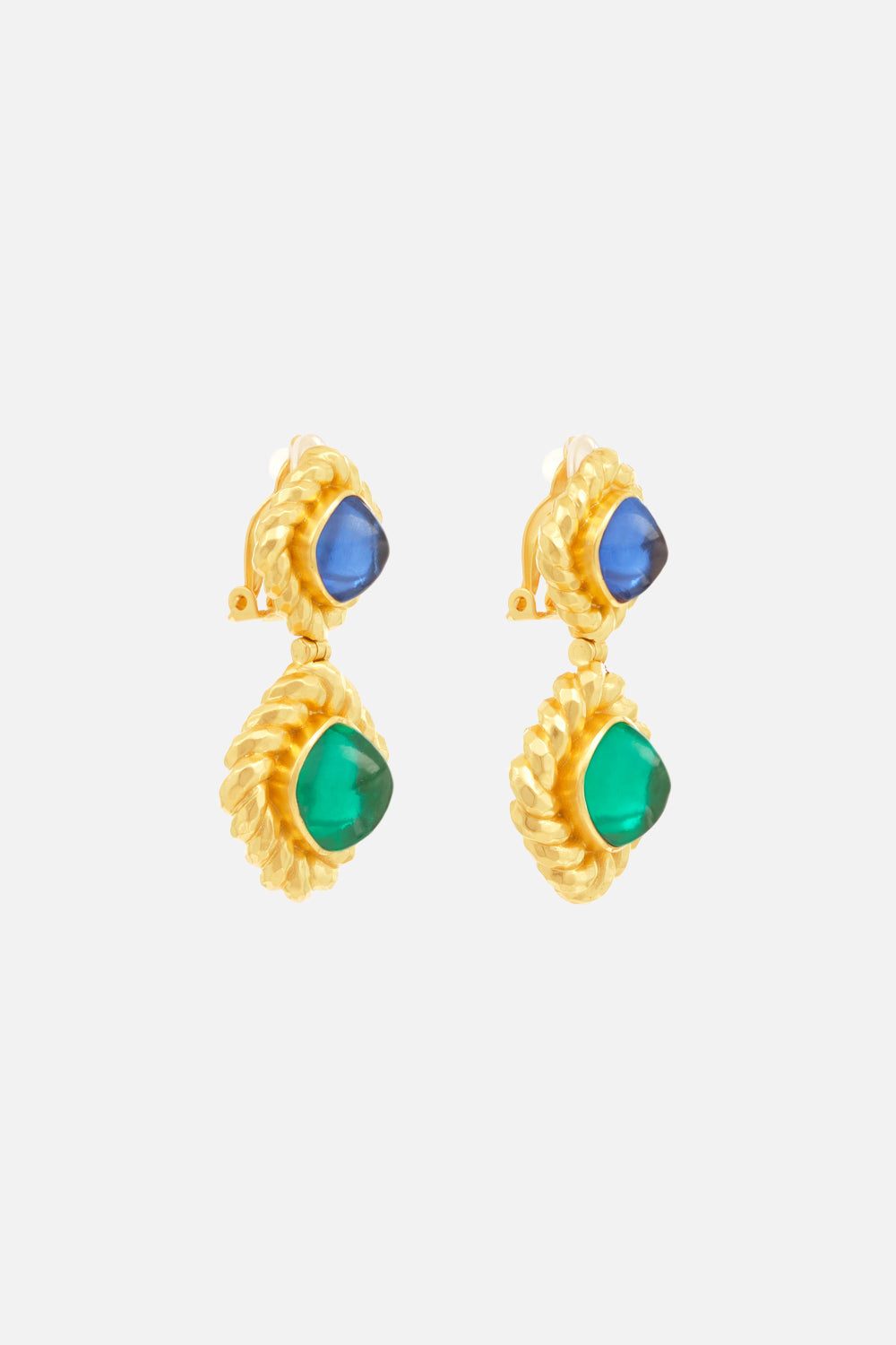 CARLOTTA EMERALD & SAPPHIRE EARRINGS MULTI