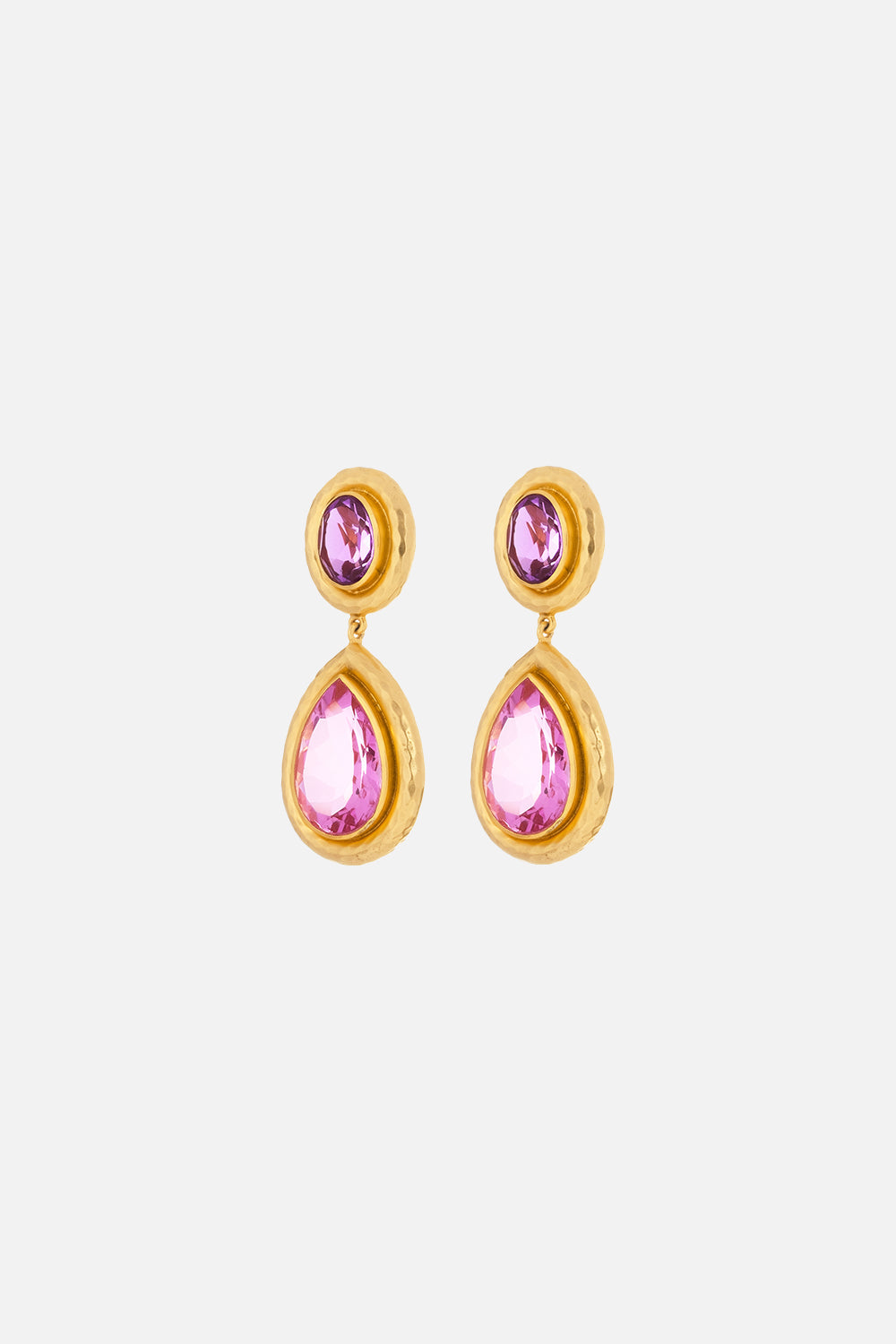 SANTORINI AMETHEST AND QUARTZ EARRINGS MULTI