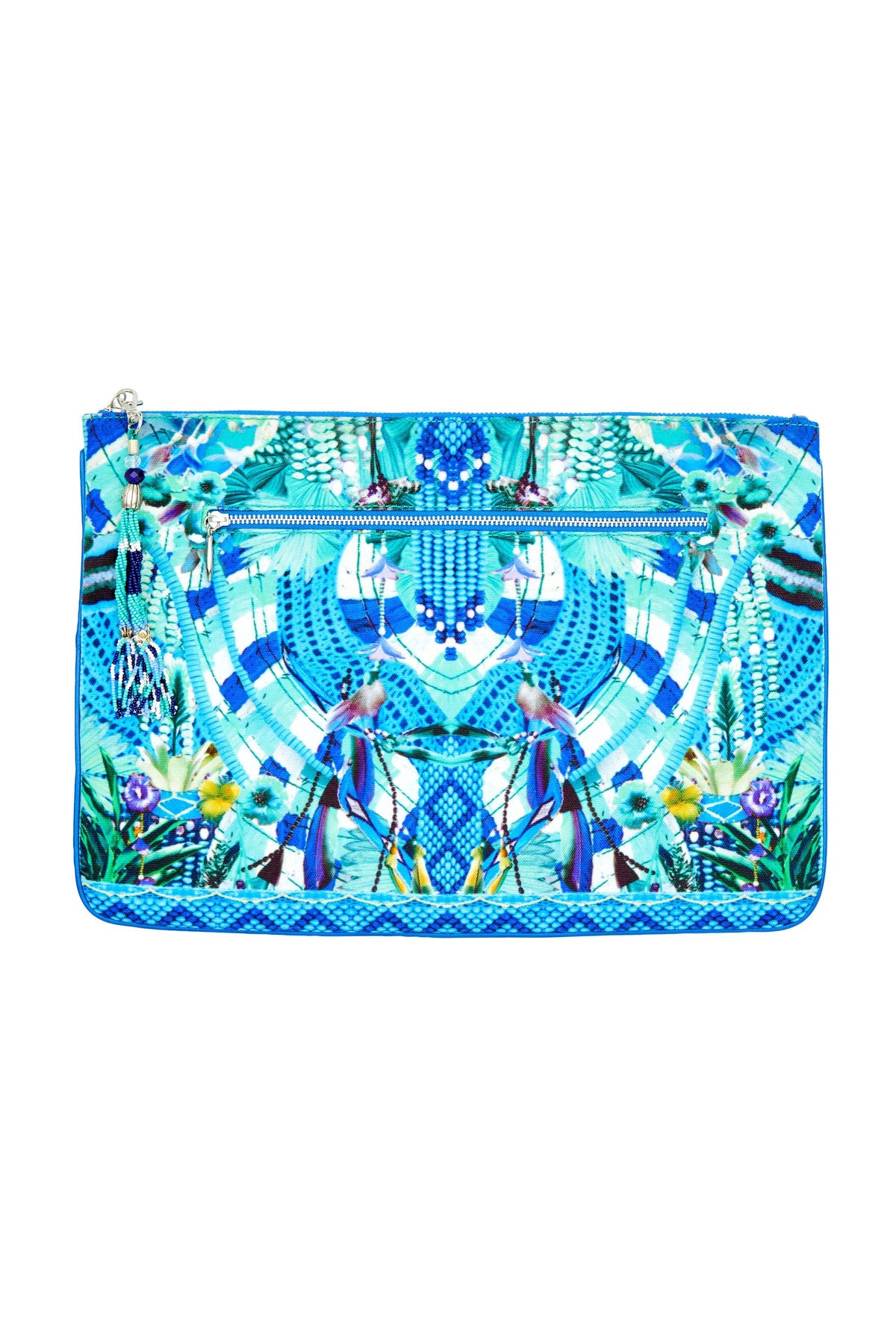 AMAZON AZURE LARGE CANVAS CLUTCH