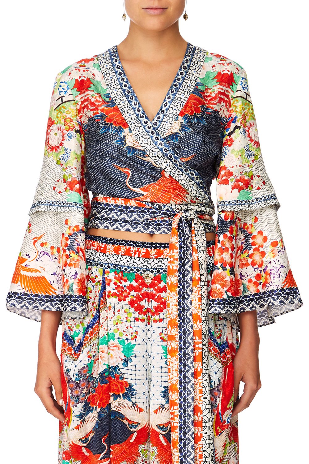 CAMILLA GEISHA GIRL WRAP FRONT TOP W LONG SLEEVE