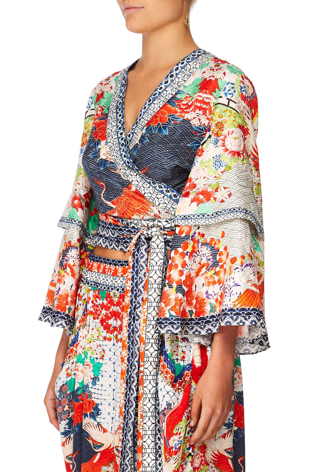 CAMILLA GEISHA GIRL WRAP FRONT TOP W LONG SLEEVE