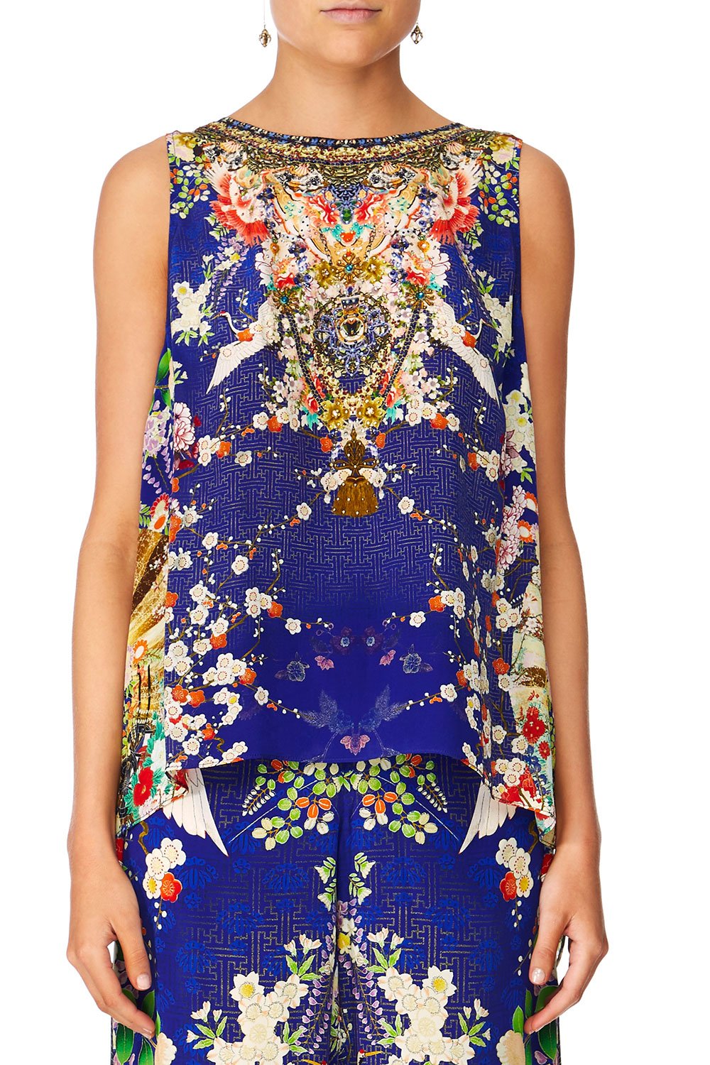 CAMILLA MAIKOS MIDNIGHT BUTTON BACK TOP