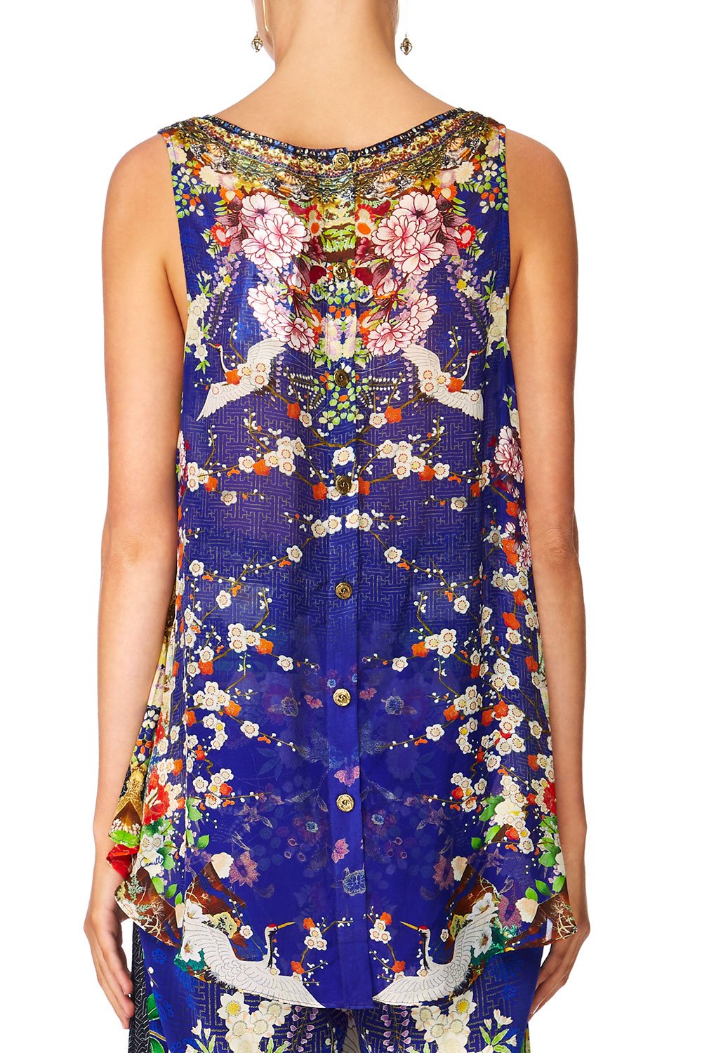 CAMILLA MAIKOS MIDNIGHT BUTTON BACK TOP