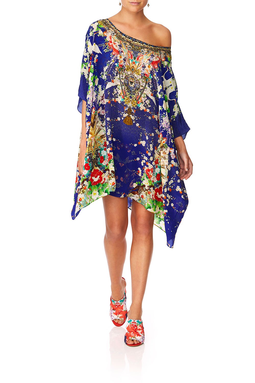 CAMILLA MAIKOS MIDNIGHT SHORT ROUND NECK KAFTAN