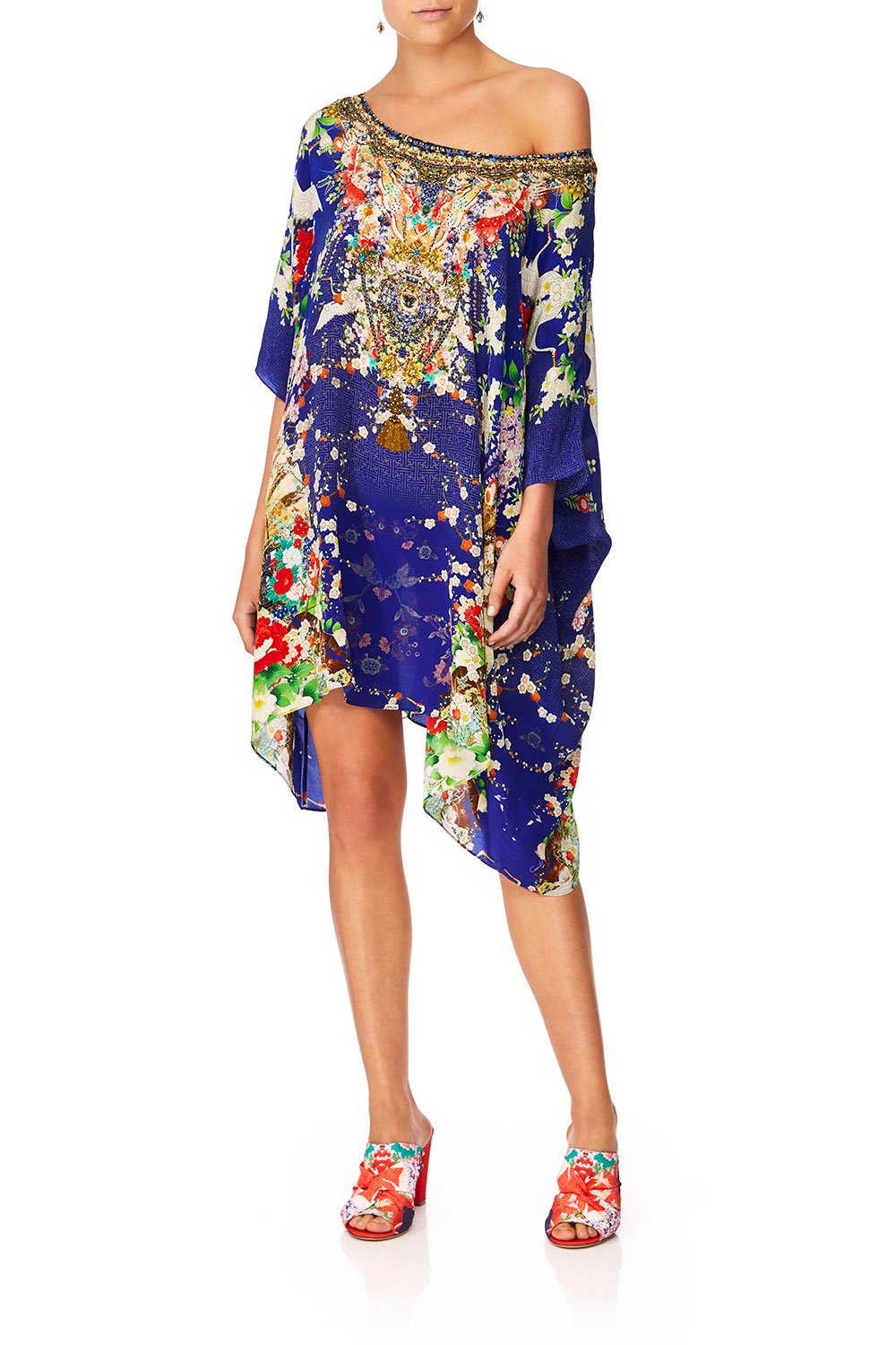 CAMILLA MAIKOS MIDNIGHT SHORT ROUND NECK KAFTAN