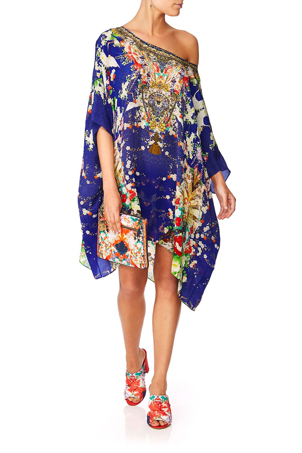 CAMILLA MAIKOS MIDNIGHT SHORT ROUND NECK KAFTAN