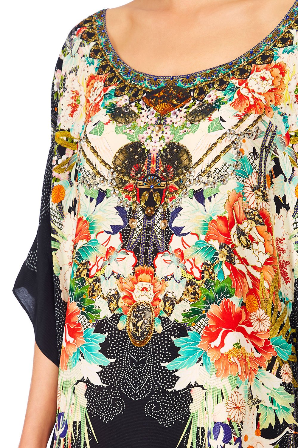 CAMILLA QUEEN OF KINGS SHORT ROUND NECK KAFTAN