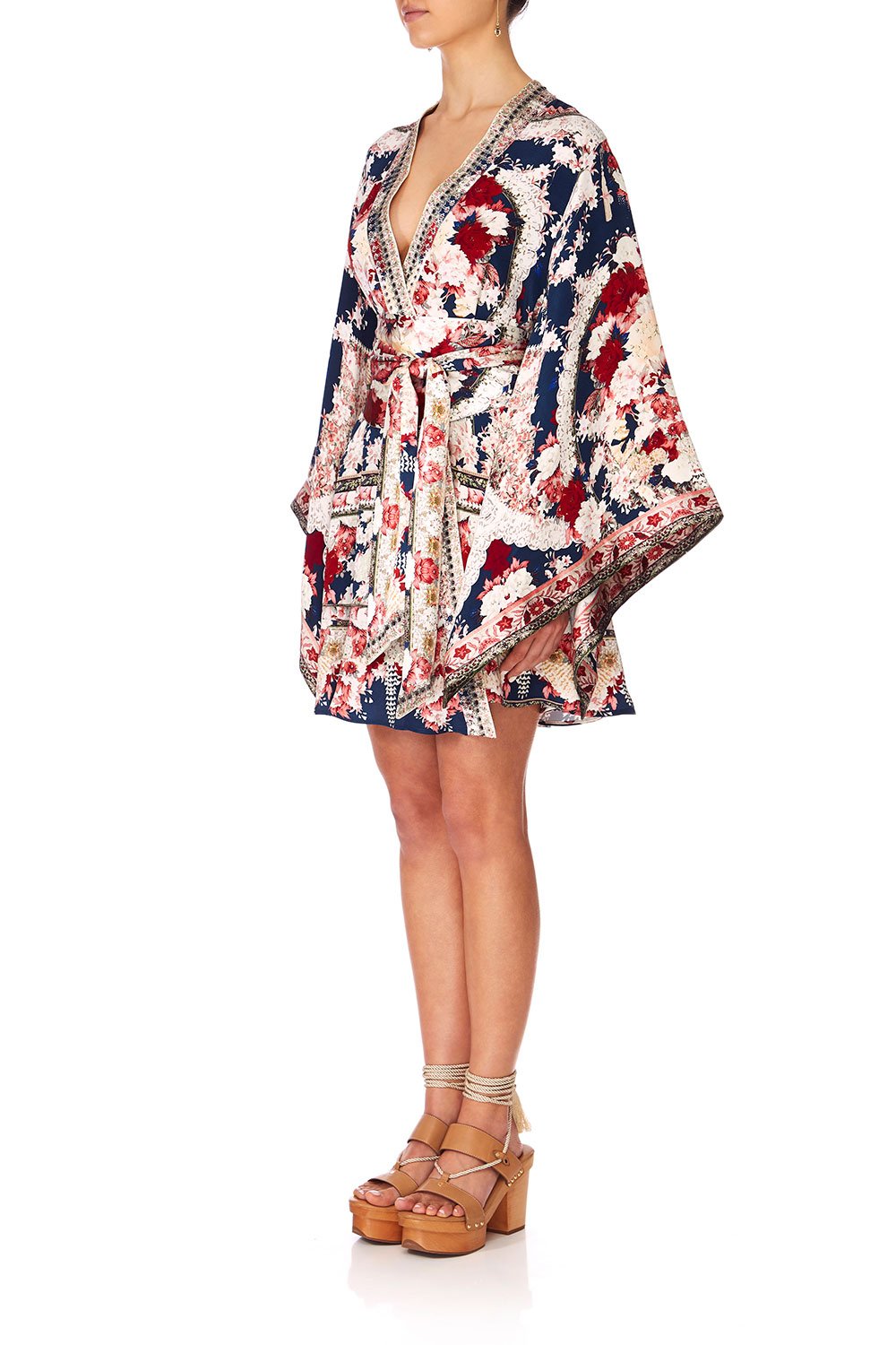 CAMILLA TWIN SHADOW KIMONO WRAP DRESS W OBI