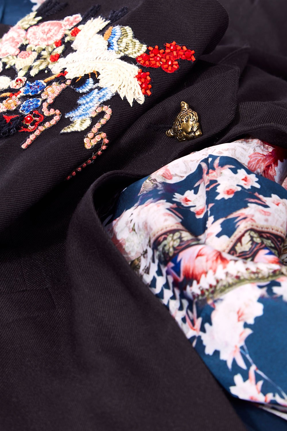 CAMILLA TWIN SHADOW LONG CUT AWAY COAT