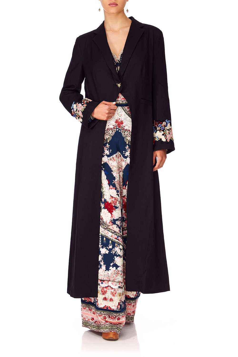 CAMILLA TWIN SHADOW LONG CUT AWAY COAT