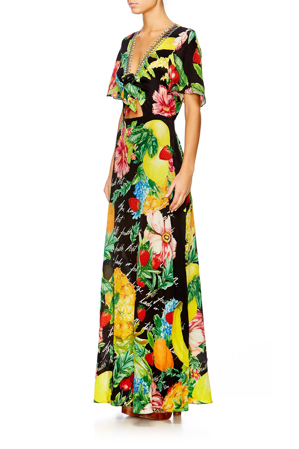 CALL ME CARMEN TIE FRONT MAXI DRESS