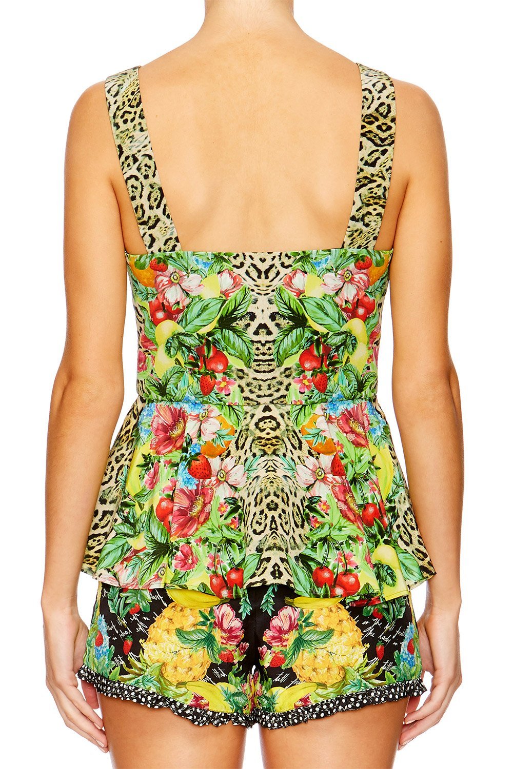 COOL CAT BUTTON DOWN PEPLUM TOP