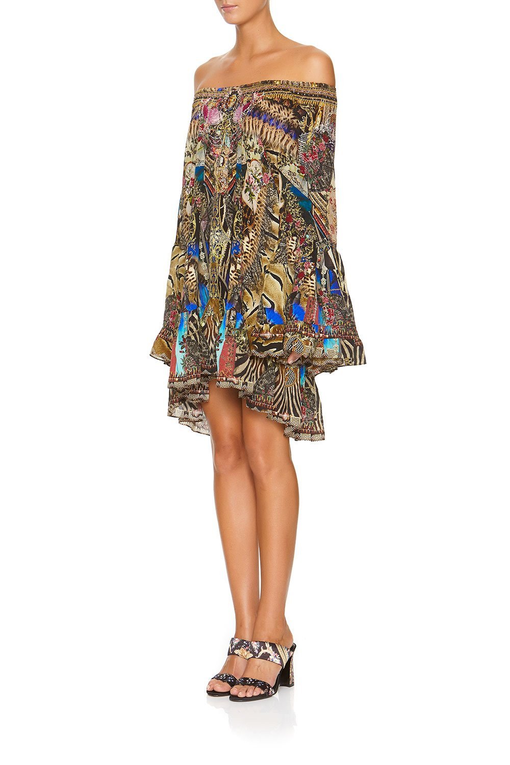 A LINE FRILL DRESS STRONGER TOGETHER